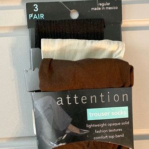 Attention Trouser socks, 3 pair, Opaque Nylon